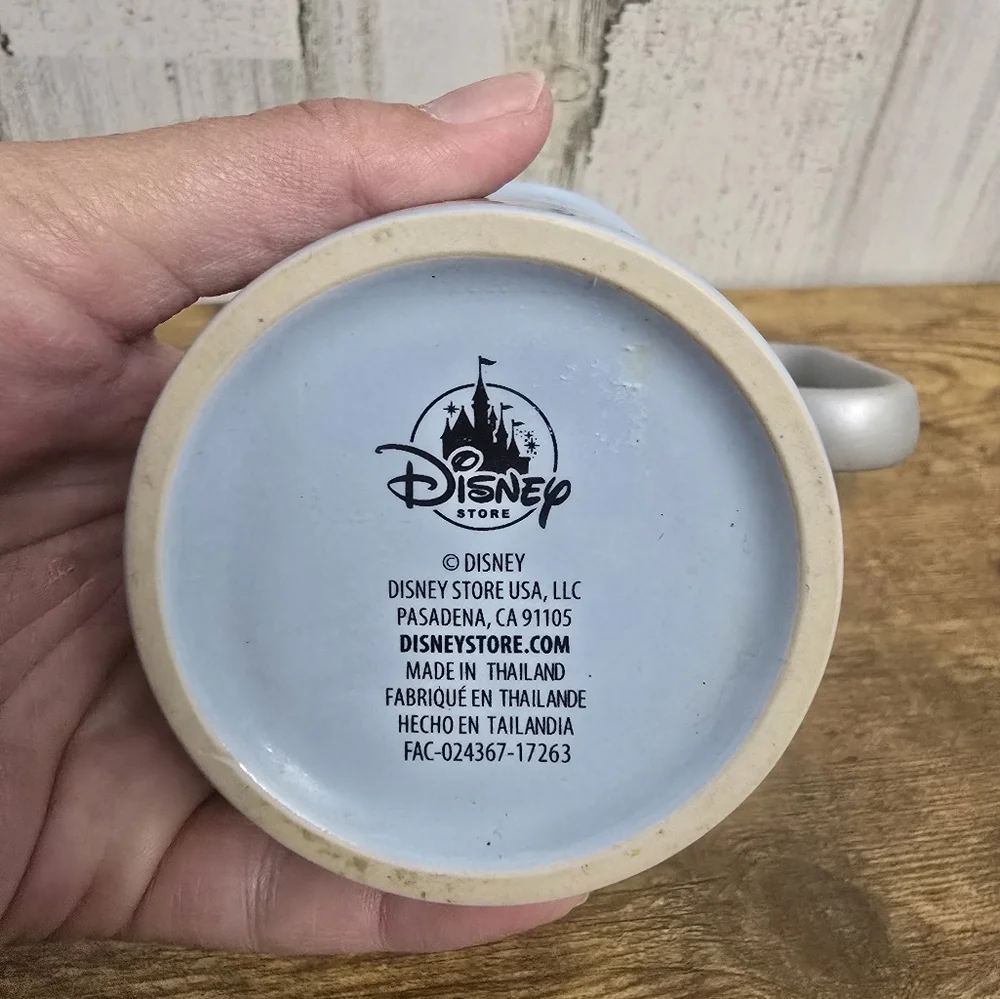 Disney Gray And Light Blue Ceramic Cup with Inspirational Design